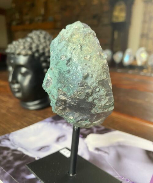 Premium High Grade Amethyst Angel Aura Geode on Stand 37 Mini Geode 257g H13xW5.5xD5cm - Image 4