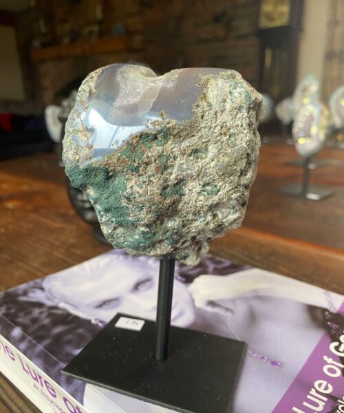 Premium High Grade Amethyst Angel Aura Geode on Stand 41 Mini Geode 297g H13xW6xD4cm - Image 8