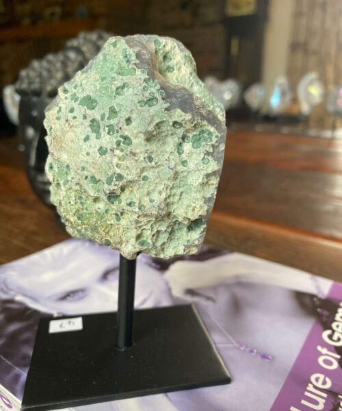 Premium High Grade Amethyst Angel Aura Geode on Stand 47 Mini Geode 285g H12xW6xD6cm - Image 8