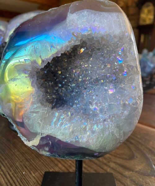 Premium High Grade Amethyst Angel Aura Geode on Stand 5 Mini Geode 1.010kg H18xW11xD7cm - Image 10