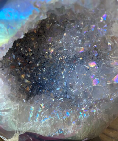 Premium High Grade Amethyst Angel Aura Geode on Stand 5 Mini Geode 1.010kg H18xW11xD7cm - Image 9