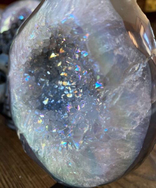 Premium High Grade Amethyst Angel Aura Geode on Stand 5 Mini Geode 1.010kg H18xW11xD7cm - Image 8