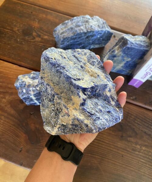 Alternative view of HUGE Heavy Giant High Quality Sodalite Blue Quartz Crystal Quartz Gemstone Natural Bookends Pair Ornament