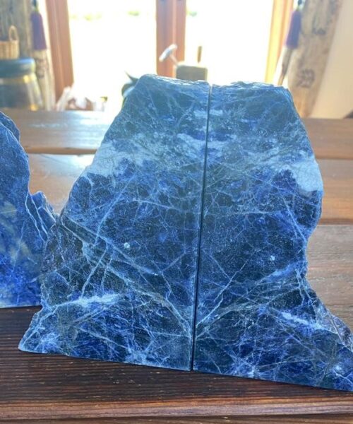 HUGE Heavy Giant High Quality Sodalite Blue Quartz Crystal Quartz Gemstone Natural Bookends Pair Ornament - Image 8