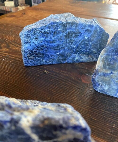 HUGE Heavy Giant High Quality Sodalite Blue Quartz Crystal Quartz Gemstone Natural Bookends Pair Ornament - Image 7
