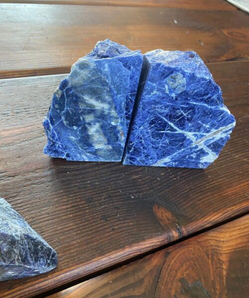 HUGE Heavy Giant High Quality Sodalite Blue Quartz Crystal Quartz Gemstone Natural Bookends Pair Ornament - Image 6