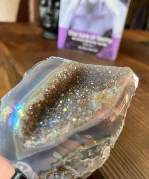 Alternative view of Premium High Grade Amethyst Angel Aura Geode on Stand 14 Mini Geode 318g H12xD5xW7cm