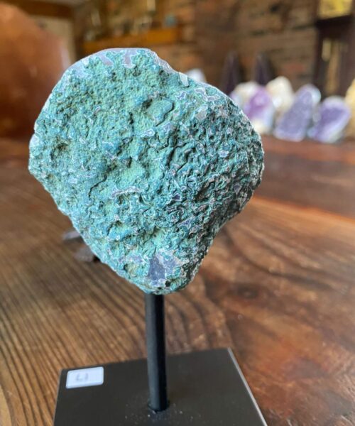 Premium High Grade Amethyst Angel Aura Geode on Stand 17 Mini Geode 164g H12xW6.5xD3cm - Image 8