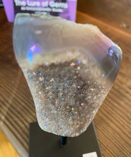 Premium High Grade Amethyst Angel Aura Geode on Stand 18 Mini Geode 186g H13xW5xD3.5cm - Image 5