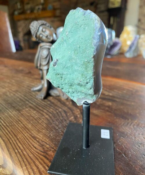 Premium High Grade Amethyst Angel Aura Geode on Stand 22 Mini Geode 197g H12xW5.5xD5cm - Image 4