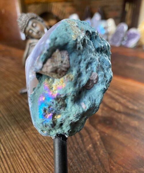 Premium High Grade Amethyst Angel Aura Geode on Stand 28 Mini Geode 193g H11.5xW5xD5cm - Image 6