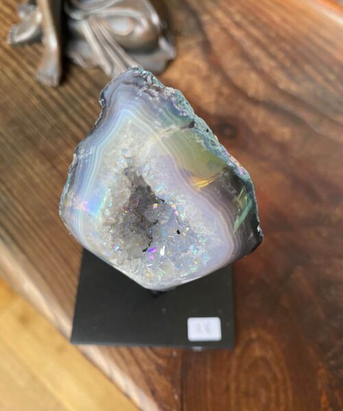 Alternative view of Premium High Grade Amethyst Angel Aura Geode on Stand 28 Mini Geode 193g H11.5xW5xD5cm