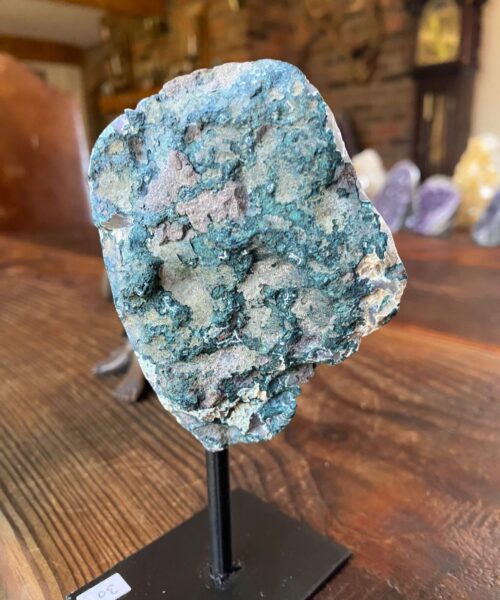 Premium High Grade Amethyst Angel Aura Geode on Stand 30 Mini Geode 304g H14.5xD6.5xD7cm - Image 6