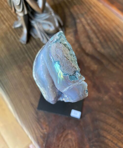Alternative view of Premium High Grade Amethyst Angel Aura Geode on Stand 30 Mini Geode 304g H14.5xD6.5xD7cm