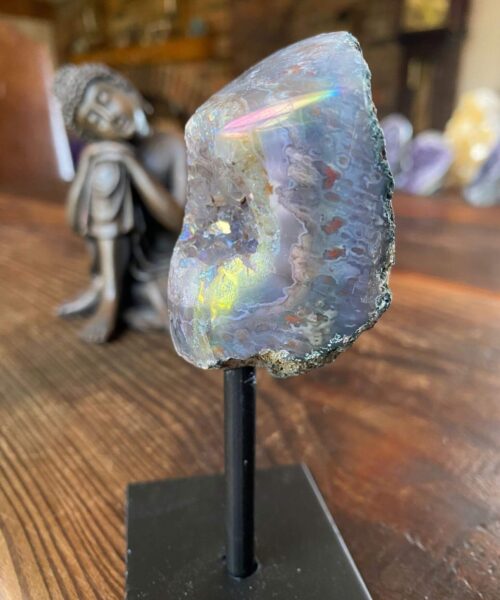Premium High Grade Amethyst Angel Aura Geode on Stand 31 Mini Geode 223g H11.5xW5.5xD4cm - Image 8