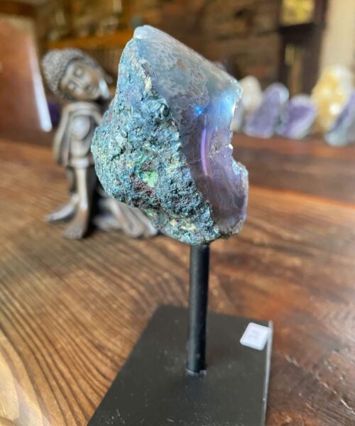 Premium High Grade Amethyst Angel Aura Geode on Stand 31 Mini Geode 223g H11.5xW5.5xD4cm - Image 6