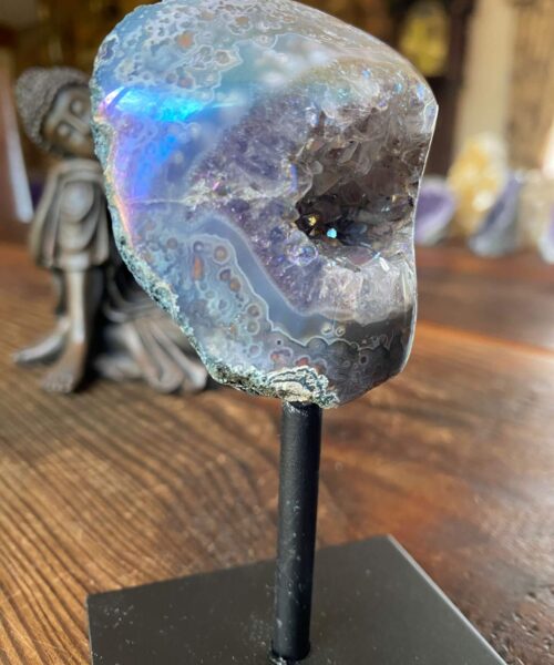 Premium High Grade Amethyst Angel Aura Geode on Stand 31 Mini Geode 223g H11.5xW5.5xD4cm - Image 5