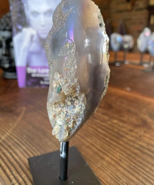 Premium High Grade Amethyst Angel Aura Geode on Stand 35 Mini Geode 282g H14xW5xD4.5cm - Image 6