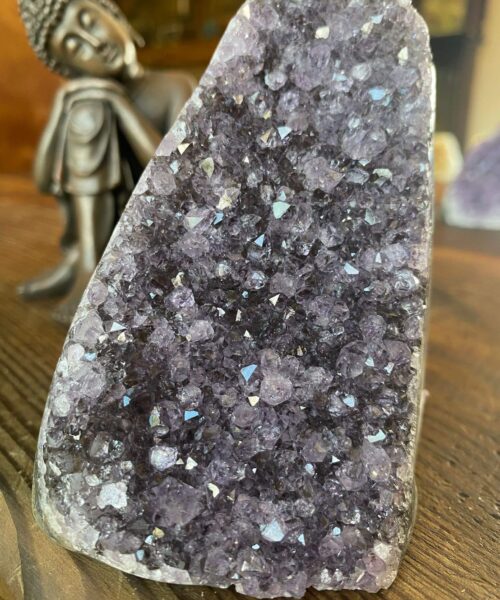Premium High Grade Amethyst Druzy 281 Mini Geode Cluster Piece Cut Base 543g H11xW7.5xW6cm