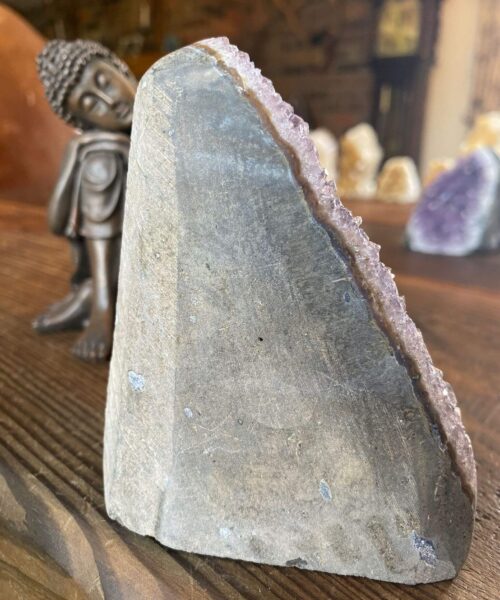 Premium High Grade Amethyst Druzy 281 Mini Geode Cluster Piece Cut Base 543g H11xW7.5xW6cm - Image 3