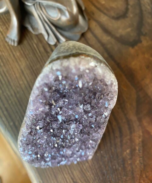 Alternative view of Premium High Grade Amethyst Druzy 281 Mini Geode Cluster Piece Cut Base 543g H11xW7.5xW6cm