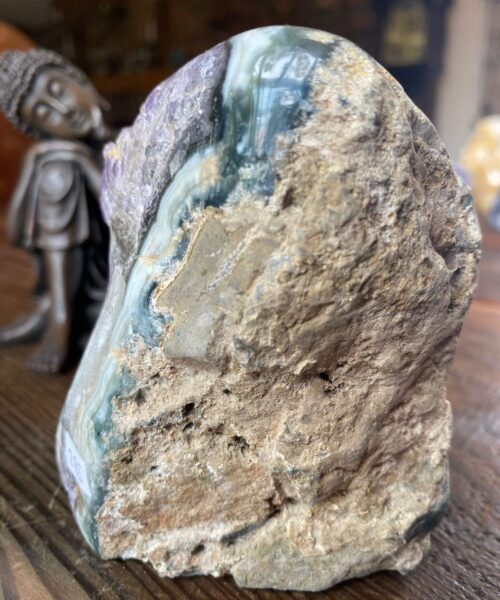 Premium High Grade Amethyst Druzy 285 Mini Geode Cluster Piece Cut Base 554g H10.5xW8xD6cm - Image 5