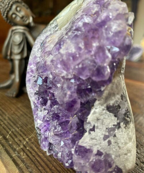 Premium High Grade Amethyst Druzy 285 Mini Geode Cluster Piece Cut Base 554g H10.5xW8xD6cm - Image 3