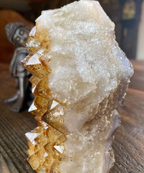 Premium High Grade Citrine Druzy 147 Mini Geode Cluster Piece 651g H12xW6xD6cm - Image 5