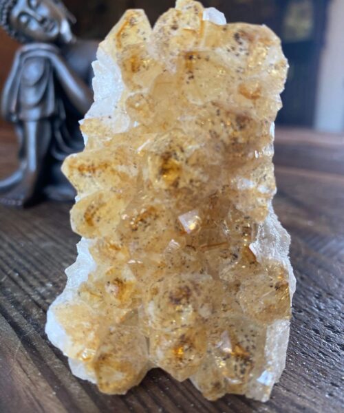 Premium High Grade Citrine Druzy 149 Mini Geode Cluster Piece 291g H7.5xW5.5xD5.5cm