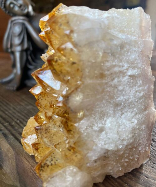 Premium High Grade Citrine Druzy 149 Mini Geode Cluster Piece 291g H7.5xW5.5xD5.5cm - Image 5
