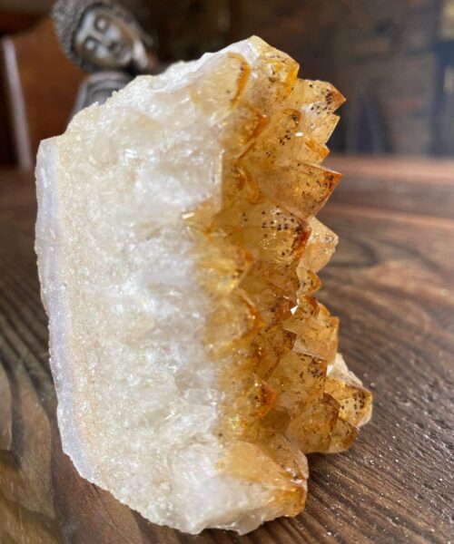 Premium High Grade Citrine Druzy 149 Mini Geode Cluster Piece 291g H7.5xW5.5xD5.5cm - Image 3