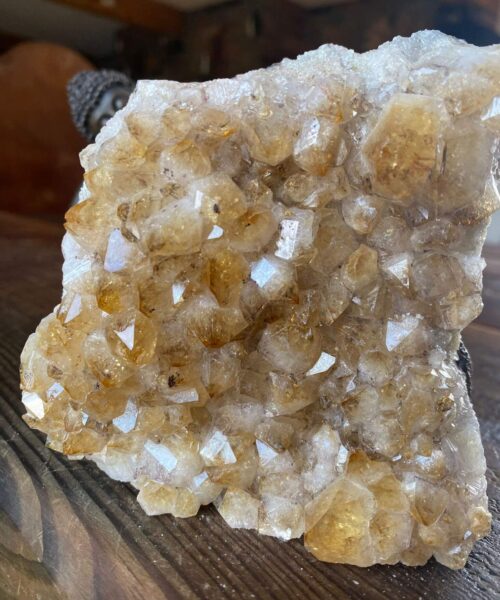 Premium High Grade Citrine Druzy 152 Mini Geode Cluster Piece 724g H11.5xW11xD5cm