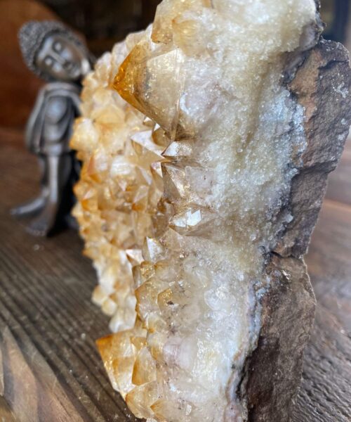 Premium High Grade Citrine Druzy 152 Mini Geode Cluster Piece 724g H11.5xW11xD5cm - Image 4