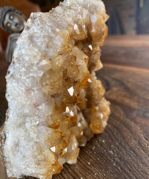 Premium High Grade Citrine Druzy 152 Mini Geode Cluster Piece 724g H11.5xW11xD5cm - Image 3
