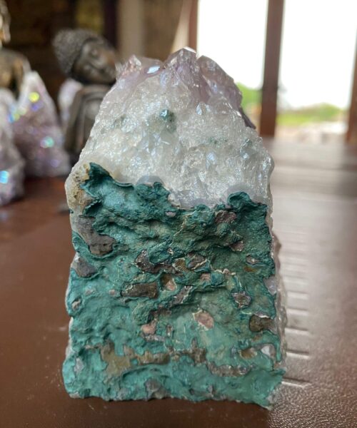 Premium High Grade Amethyst Angel Aura Druzy 166 Mini Geode Cluster Piece Cut Base 408g H9.5xW6.5xD5cm - Image 4