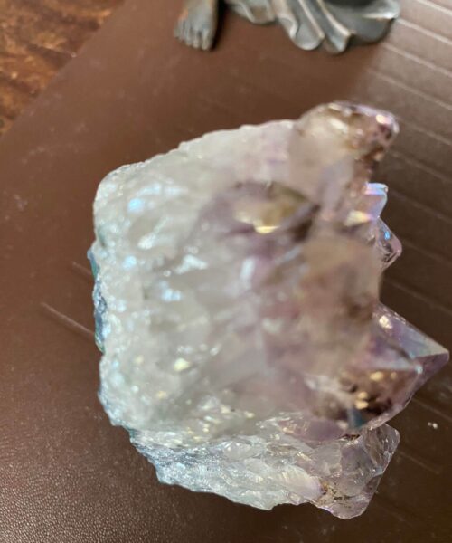 Premium High Grade Amethyst Angel Aura Druzy 166 Mini Geode Cluster Piece Cut Base 408g H9.5xW6.5xD5cm - Image 3