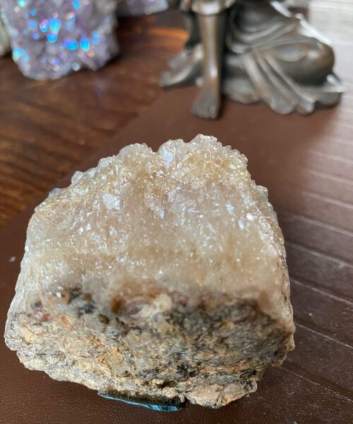 Premium High Grade Amethyst Angel Aura Druzy 185 Mini Geode Cluster Piece Cut Base 244g H6xW6.5xD4.5cm - Image 6