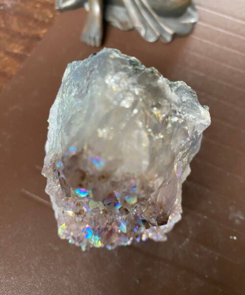 Premium High Grade Amethyst Angel Aura Druzy 186 Mini Geode Cluster Piece Cut Base 385g H9xW6xD4.5cm - Image 4