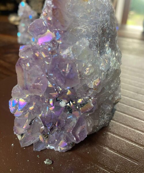 Premium High Grade Amethyst Angel Aura Druzy 153 Mini Geode Cluster Piece Cut Base 369g H9xW5xD8cm - Image 10
