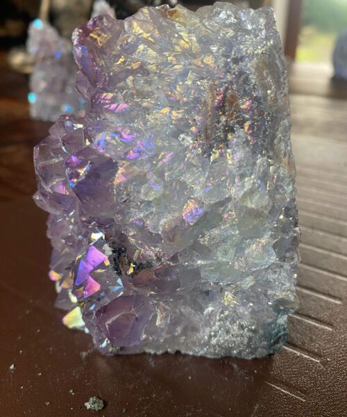 Premium High Grade Amethyst Angel Aura Druzy 153 Mini Geode Cluster Piece Cut Base 369g H9xW5xD8cm - Image 9