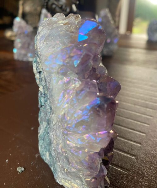 Premium High Grade Amethyst Angel Aura Druzy 153 Mini Geode Cluster Piece Cut Base 369g H9xW5xD8cm - Image 6