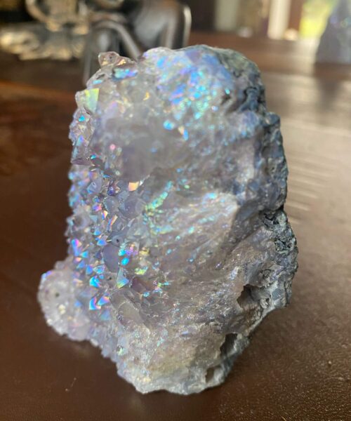 Premium High Grade Amethyst Angel Aura Druzy 154 Mini Geode Cluster Piece Cut Base 411g H9xW8xD6cm - Image 8