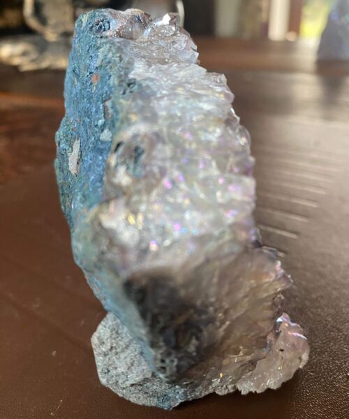 Premium High Grade Amethyst Angel Aura Druzy 154 Mini Geode Cluster Piece Cut Base 411g H9xW8xD6cm - Image 6
