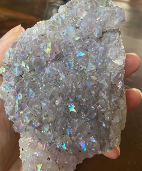 Premium High Grade Amethyst Angel Aura Druzy 154 Mini Geode Cluster Piece Cut Base 411g H9xW8xD6cm - Image 2