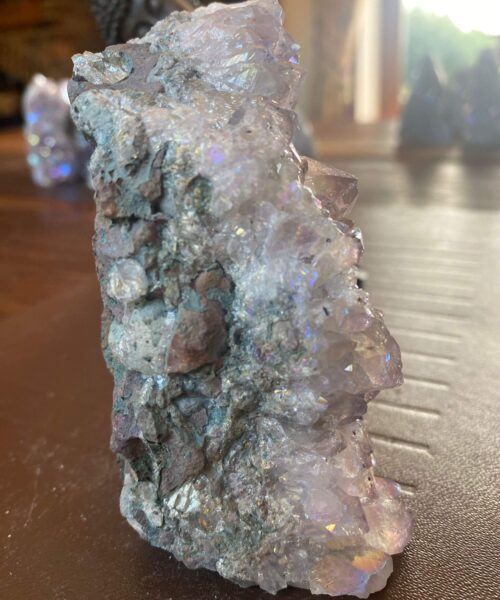 Premium High Grade Amethyst Angel Aura Druzy 156 Mini Geode Cluster Piece Cut Base 400g H10xW7xD6cm - Image 5