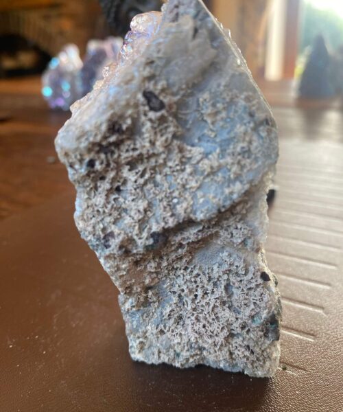 Premium High Grade Amethyst Angel Aura Druzy 158 Mini Geode Cluster Piece Cut Base 235g H9.5xW5xD4cm - Image 7
