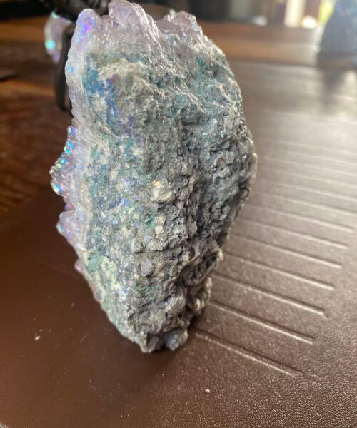 Premium High Grade Amethyst Angel Aura Druzy 161 Mini Geode Cluster Piece Cut Base 457g H10xW7.5xD4cm - Image 8