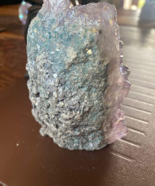Premium High Grade Amethyst Angel Aura Druzy 161 Mini Geode Cluster Piece Cut Base 457g H10xW7.5xD4cm - Image 7