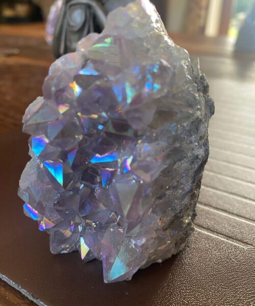 Premium High Grade Amethyst Angel Aura Druzy 162 Mini Geode Cluster Piece Cut Base 340g H8xW6xD6cm - Image 7