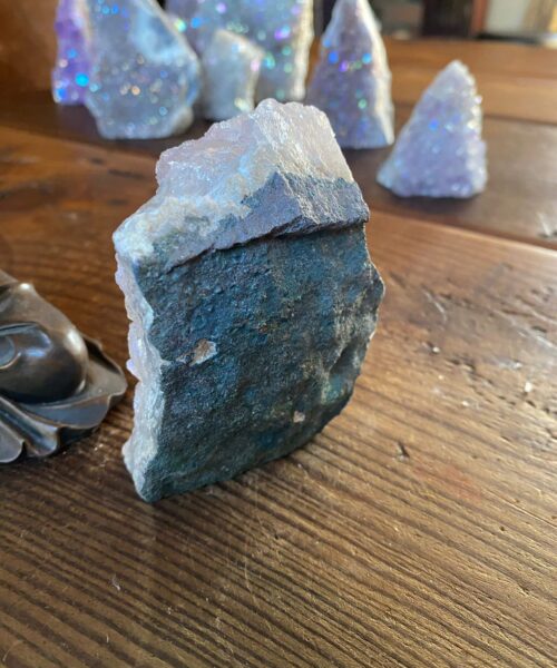 Premium High Grade Amethyst Angel Aura Druzy 164 Mini Geode Cluster Piece Cut Base 368g H10xW7.5xD4cm - Image 6